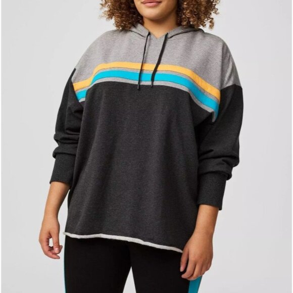 Torrid Everyday Fleece Colorblock Active Hoodie Plus Size 3 3X Sweatshirt New - Picture 1 of 13